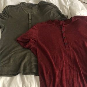 John Varvatos Collection 2x henley shirts